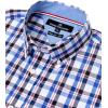Alimens & Gentle Men’s Plaid Button Down Shirts Cotton Long Sleeve Dress Shirts Regular Fit Gingham Shirts(Blue Black  Check)
