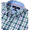 Alimens & Gentle Men’s Plaid Button Down Shirts Cotton Long Sleeve Dress Shirts Regular Fit Gingham Shirts(Green Black  Plaid)