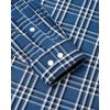 Alimens & Gentle Men’s Plaid Button Down Shirts Cotton Long Sleeve Dress Shirts Regular Fit Gingham Shirts(Navy White  Checked)