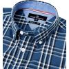 Alimens & Gentle Men’s Plaid Button Down Shirts Cotton Long Sleeve Dress Shirts Regular Fit Gingham Shirts(Navy White  Checked)