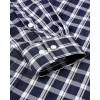 Alimens & Gentle Men’s Plaid Button Down Shirts Cotton Long Sleeve Dress Shirts Regular Fit Gingham Shirts(Navy White Plaid)
