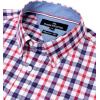 Alimens & Gentle Men’s Plaid Button Down Shirts Cotton Long Sleeve Dress Shirts Regular Fit Gingham Shirts(Red  Check)