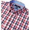 Alimens & Gentle Men’s Plaid Button Down Shirts Cotton Long Sleeve Dress Shirts Regular Fit Gingham Shirts(Red Black  Check)