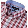 Alimens & Gentle Men’s Plaid Button Down Shirts Cotton Long Sleeve Dress Shirts Regular Fit Gingham Shirts(Red Plaid)