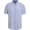 Alimens & Gentle Mens Plaid Short Sleeve Button Down Shirts Cotton Regular Fit Casual Gingham Shirts(Black Blue Check)