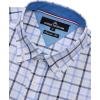 Alimens & Gentle Mens Plaid Short Sleeve Button Down Shirts Cotton Regular Fit Casual Gingham Shirts(Black Blue Check)