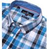Alimens & Gentle Mens Plaid Short Sleeve Button Down Shirts Cotton Regular Fit Casual Gingham Shirts(Black Blue Plaid)