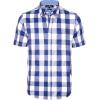 Alimens & Gentle Mens Plaid Short Sleeve Button Down Shirts Cotton Regular Fit Casual Gingham Shirts(Blue Buffalo)