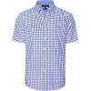 Alimens & Gentle Mens Plaid Short Sleeve Button Down Shirts Cotton Regular Fit Casual Gingham Shirts(Blue Gingham)