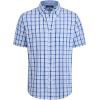 Alimens & Gentle Mens Plaid Short Sleeve Button Down Shirts Cotton Regular Fit Casual Gingham Shirts(Blue Navy Plaid)
