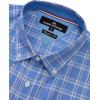 Alimens & Gentle Mens Plaid Short Sleeve Button Down Shirts Cotton Regular Fit Casual Gingham Shirts(Blue Plaid)