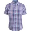 Alimens & Gentle Mens Plaid Short Sleeve Button Down Shirts Cotton Regular Fit Casual Gingham Shirts(Blue Red Plaid)