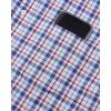 Alimens & Gentle Mens Plaid Short Sleeve Button Down Shirts Cotton Regular Fit Casual Gingham Shirts(Blue Red Plaid)