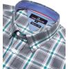 Alimens & Gentle Mens Plaid Short Sleeve Button Down Shirts Cotton Regular Fit Casual Gingham Shirts(Grey Green Plaid)