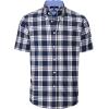 Alimens & Gentle Mens Plaid Short Sleeve Button Down Shirts Cotton Regular Fit Casual Gingham Shirts(Navy Blue Plaid)