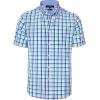Alimens & Gentle Mens Plaid Short Sleeve Button Down Shirts Cotton Regular Fit Casual Gingham Shirts(Navy Green Check)