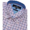 Alimens & Gentle Mens Plaid Short Sleeve Button Down Shirts Cotton Regular Fit Casual Gingham Shirts(Navy Red Plaid)
