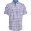 Alimens & Gentle Mens Plaid Short Sleeve Button Down Shirts Cotton Regular Fit Casual Gingham Shirts(Navy Red Plaid)