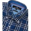 Alimens & Gentle Mens Plaid Short Sleeve Button Down Shirts Cotton Regular Fit Casual Gingham Shirts(Navy White Check)