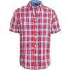 Alimens & Gentle Mens Plaid Short Sleeve Button Down Shirts Cotton Regular Fit Casual Gingham Shirts(Red Blue Plaid)