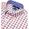 Alimens & Gentle Mens Plaid Short Sleeve Button Down Shirts Cotton Regular Fit Casual Gingham Shirts(Red Check)