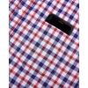 Alimens & Gentle Mens Plaid Short Sleeve Button Down Shirts Cotton Regular Fit Casual Gingham Shirts(Red Navy Check)