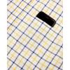 Alimens & Gentle Mens Plaid Short Sleeve Button Down Shirts Cotton Regular Fit Casual Gingham Shirts(Yellow Check)