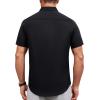Alimens & Gentle Mens Short Sleeve Dress Shirt Wrinkle Free Solid Casual Button Down Shirts for Summer Business Wedding(Black)