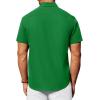 Alimens & Gentle Mens Short Sleeve Dress Shirt Wrinkle Free Solid Casual Button Down Shirts for Summer Business Wedding(Bright Green)