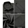Alimens & Gentle Mens Short Sleeve Dress Shirt Wrinkle Free Solid Casual Button Down Shirts for Summer Business Wedding(Dark Grey)