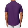 Alimens & Gentle Mens Short Sleeve Dress Shirt Wrinkle Free Solid Casual Button Down Shirts for Summer Business Wedding(Dark Purple)