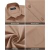 Alimens & Gentle Mens Short Sleeve Dress Shirt Wrinkle Free Solid Casual Button Down Shirts for Summer Business Wedding(Khaki)