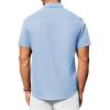 Alimens & Gentle Mens Short Sleeve Dress Shirt Wrinkle Free Solid Casual Button Down Shirts for Summer Business Wedding(Light Blue)