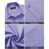 Alimens & Gentle Mens Short Sleeve Dress Shirt Wrinkle Free Solid Casual Button Down Shirts for Summer Business Wedding(Light Purple)