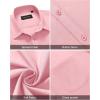 Alimens & Gentle Mens Short Sleeve Dress Shirt Wrinkle Free Solid Casual Button Down Shirts for Summer Business Wedding(Pink)