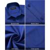 Alimens & Gentle Mens Short Sleeve Dress Shirt Wrinkle Free Solid Casual Button Down Shirts for Summer Business Wedding(Royal Blue)