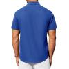Alimens & Gentle Mens Short Sleeve Dress Shirt Wrinkle Free Solid Casual Button Down Shirts for Summer Business Wedding(Royal Blue)