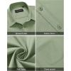 Alimens & Gentle Mens Short Sleeve Dress Shirt Wrinkle Free Solid Casual Button Down Shirts for Summer Business Wedding(Sage Green)