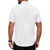 Alimens & Gentle Mens Short Sleeve Dress Shirt Wrinkle Free Solid Casual Button Down Shirts for Summer Business Wedding(White)