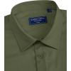 Alimens & Gentle Mens Short Sleeve Dress Shirts Regular Fit Stretch Wrinkle-Resistant Button Down Shirts(Olive)