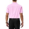 Alimens & Gentle Mens Short Sleeve Dress Shirts Regular Fit Stretch Wrinkle-Resistant Button Down Shirts(Pink)