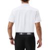 Alimens & Gentle Mens Short Sleeve Dress Shirts Regular Fit Stretch Wrinkle-Resistant Button Down Shirts(White)