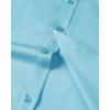 Alimens & Gentle Mens Short Sleeve Dress Shirts Wrinkle Free Solid Casual Button Down Shirts with Pocket(Aquamarine Blue)