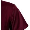 Alimens & Gentle Mens Short Sleeve Dress Shirts Wrinkle Free Solid Casual Button Down Shirts with Pocket(A-wine Red)