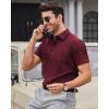 Alimens & Gentle Mens Short Sleeve Dress Shirts Wrinkle Free Solid Casual Button Down Shirts with Pocket(A-wine Red)