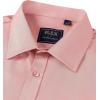 Alimens & Gentle Mens Short Sleeve Dress Shirts Wrinkle Free Solid Casual Button Down Shirts with Pocket(Coral)