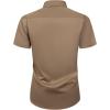 Alimens & Gentle Mens Short Sleeve Dress Shirts Wrinkle Free Solid Casual Button Down Shirts with Pocket(Dark Khaki)