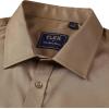 Alimens & Gentle Mens Short Sleeve Dress Shirts Wrinkle Free Solid Casual Button Down Shirts with Pocket(Dark Khaki)
