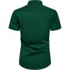 Alimens & Gentle Mens Short Sleeve Dress Shirts Wrinkle Free Solid Casual Button Down Shirts with Pocket(Hunter Green)