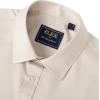 Alimens & Gentle Mens Short Sleeve Dress Shirts Wrinkle Free Solid Casual Button Down Shirts with Pocket(Khaki)